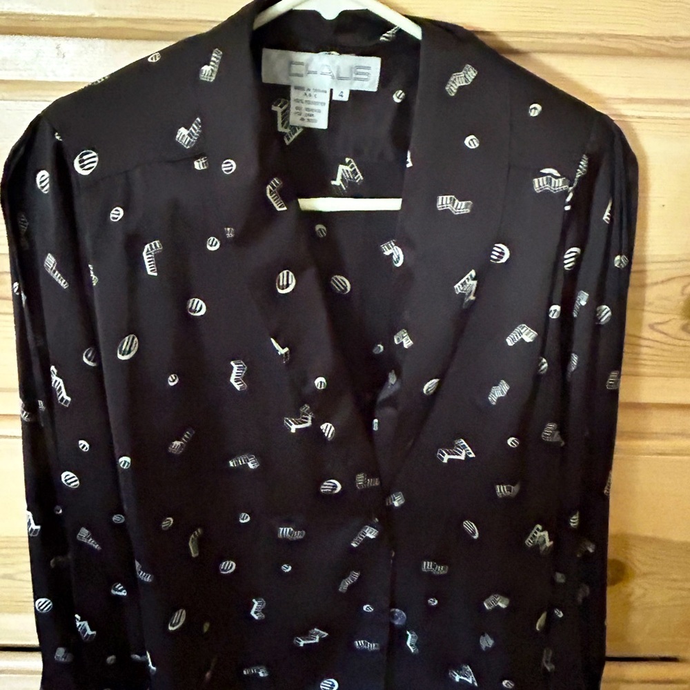 Barely worn, black and white shirt